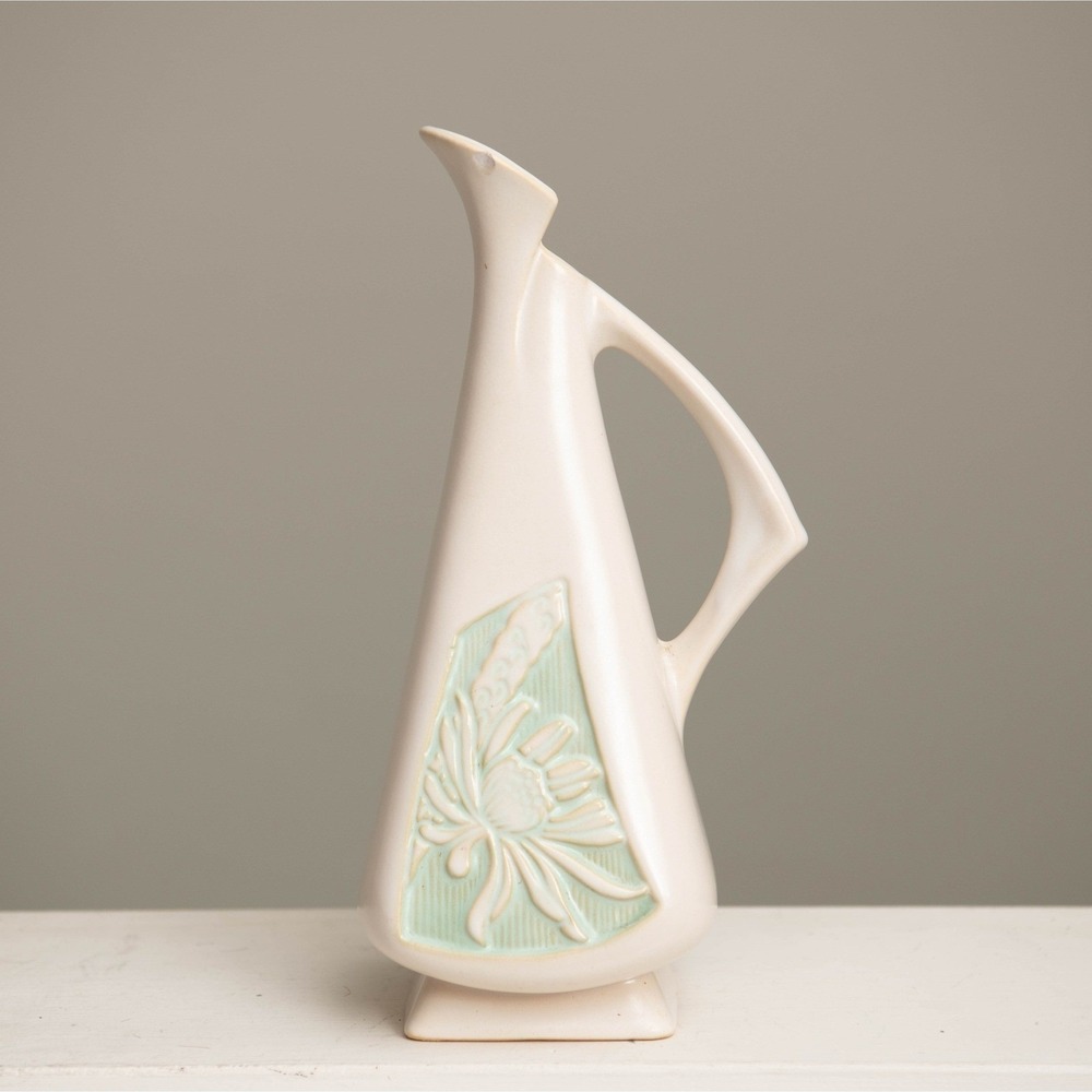 VTG Roseville Pottery Raymor Floral Ewer Pitcher Mid Century Modern 50s Art Deco